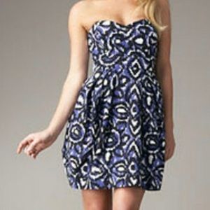 Shoshanna Strapless Ikat Dress